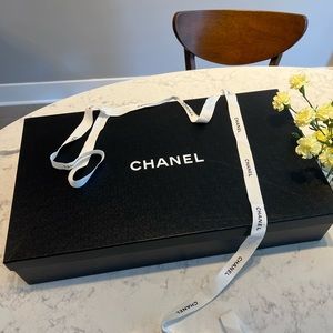 XXL Authentic  chanel empty paper box with ribbons